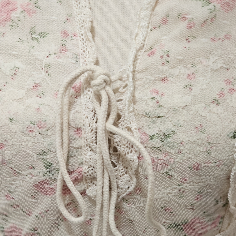Vintage Floral Prairie Maxi Dress Cottagecore Gunne Sax Inspired - Picture 12 of 12